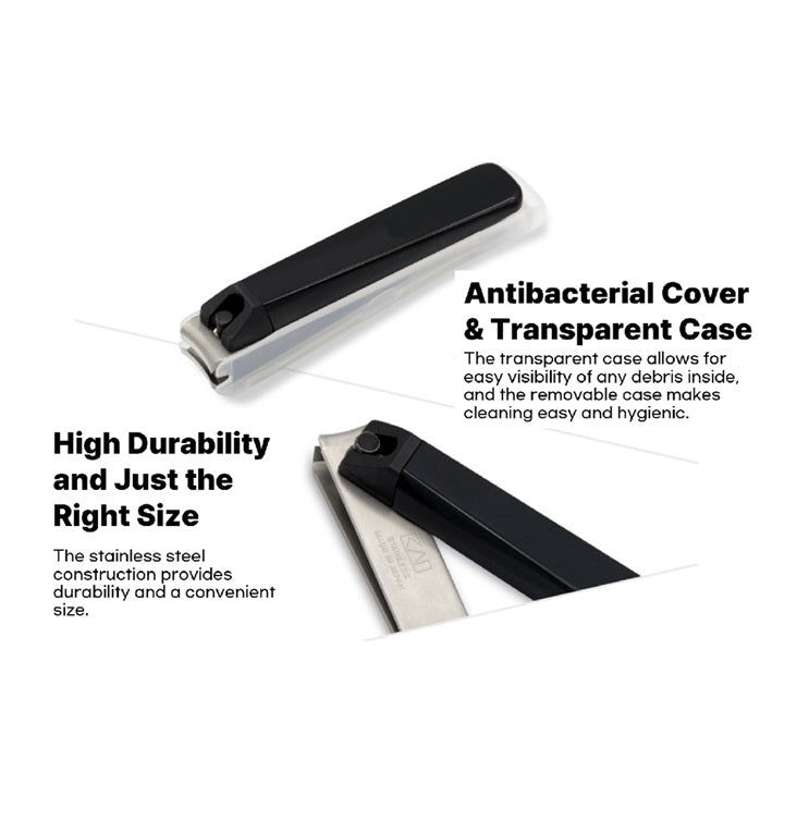 KAI Nail Clipper Medium Size Black 2pcs Made In Japan