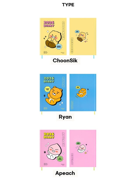 Kakao Friends 2026 Hardcover Monthly & Weekly Planner