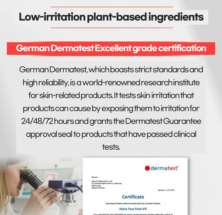 Alpha Face Painting Kit 8 Colors German Dermatest Excellent Grade Certification