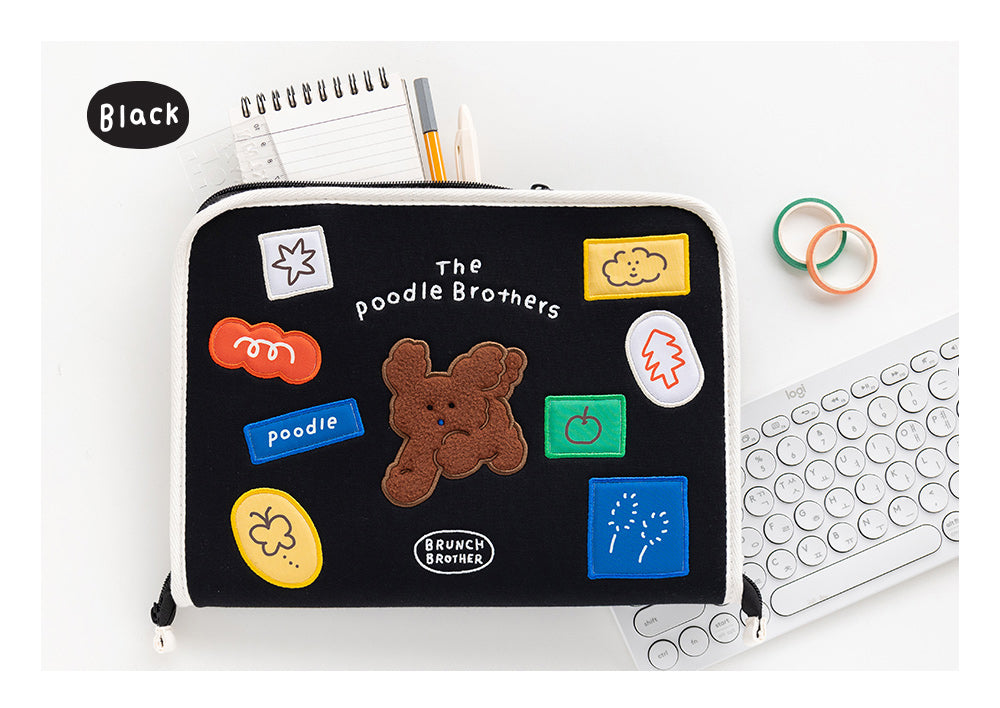 Brunch Brother 11 inch iPad Tablet Pouch Sleeve Case with Pen Holder 5 Pocket | Tablet Pouch | Tablet Sleeve Black Color