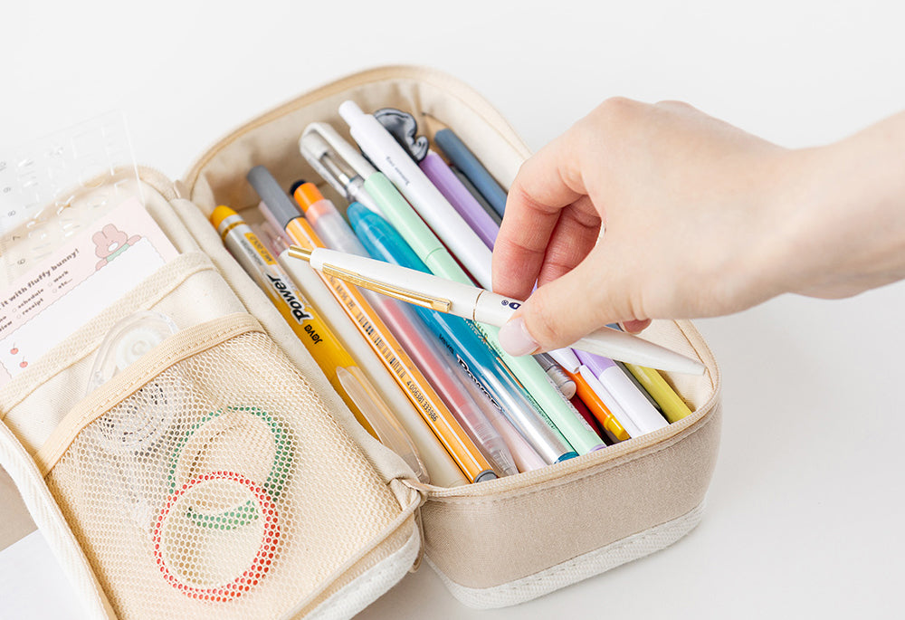 Brunch Brother Cute Poodle Large Pen Case with Zipper 3 Compartment | Pencil Case | Pencil Pouch | Pen Pouch