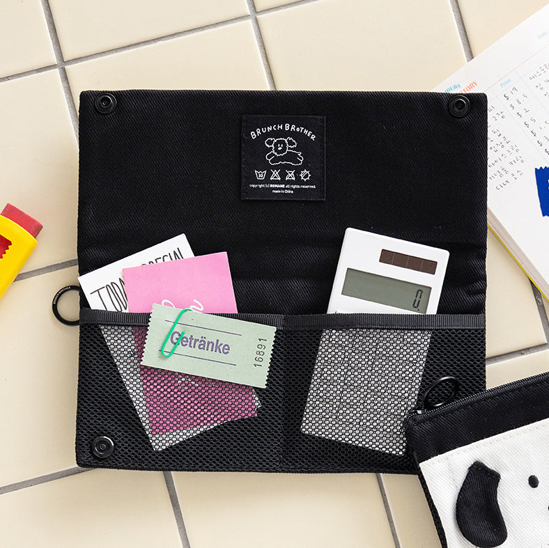 Brunch Brother Foldable Pen Case Pencil Case Pouch Zipper Mesh Pocket Pen Pouch