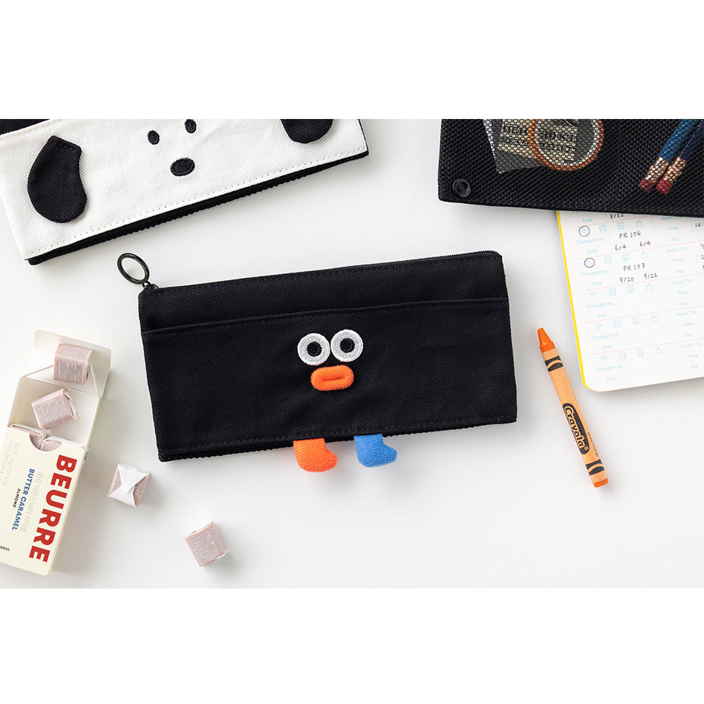 Brunch Brother Foldable Pen Case Pencil Case Pouch Zipper Mesh Pocket Pen Pouch Pompom