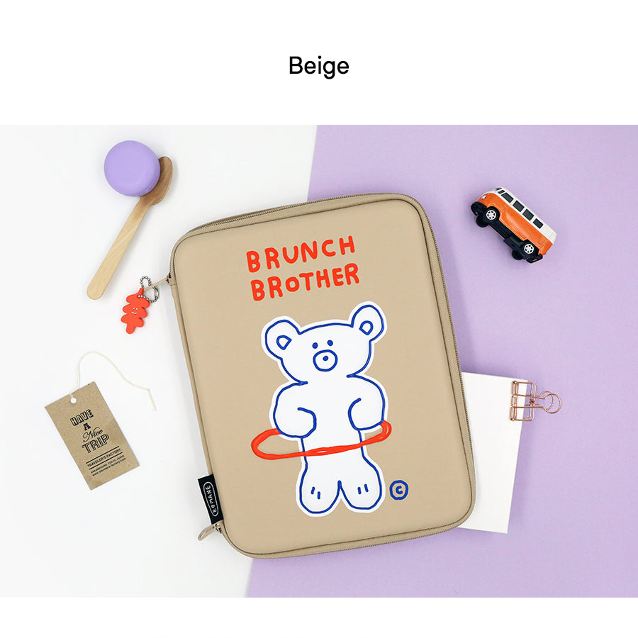 Brunch Brother Holabear 11 inch iPad Tablet Hard EVA Pouch Sleeve Case Beige Color