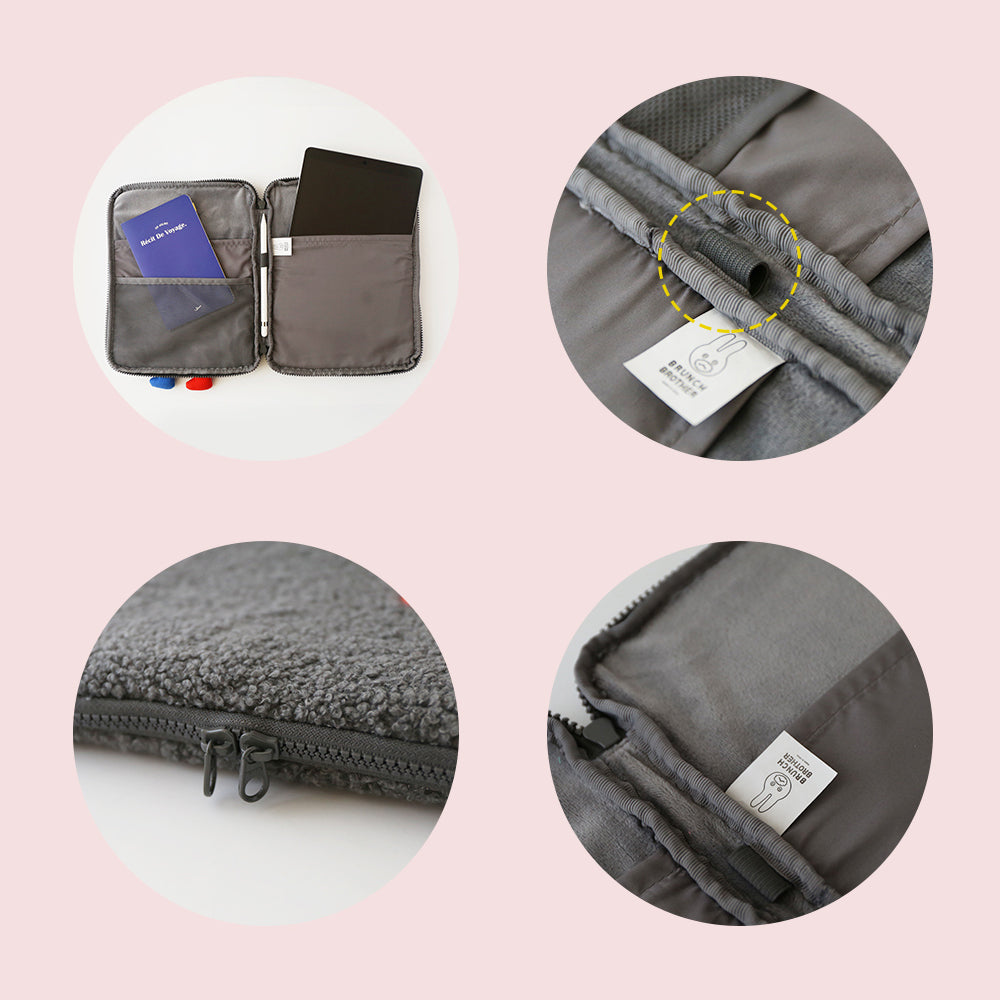 Brunch Brother PomPom Boucle Pouch for 11 inch iPad Tablet Laptop Soft Pouch