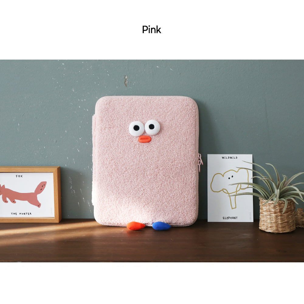 Brunch Brother PomPom Boucle Pouch for 11 inch iPad Tablet Laptop Soft Pouch Pink Color