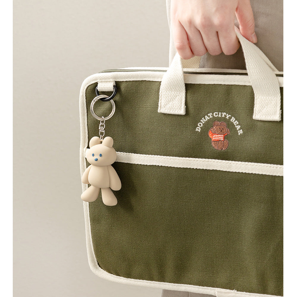 DONATDONAT Cozy Bear Silicone 3D Keyring Keychain Bag Pendant Gift - For Handbag, Purse, Backpack, Car Keys