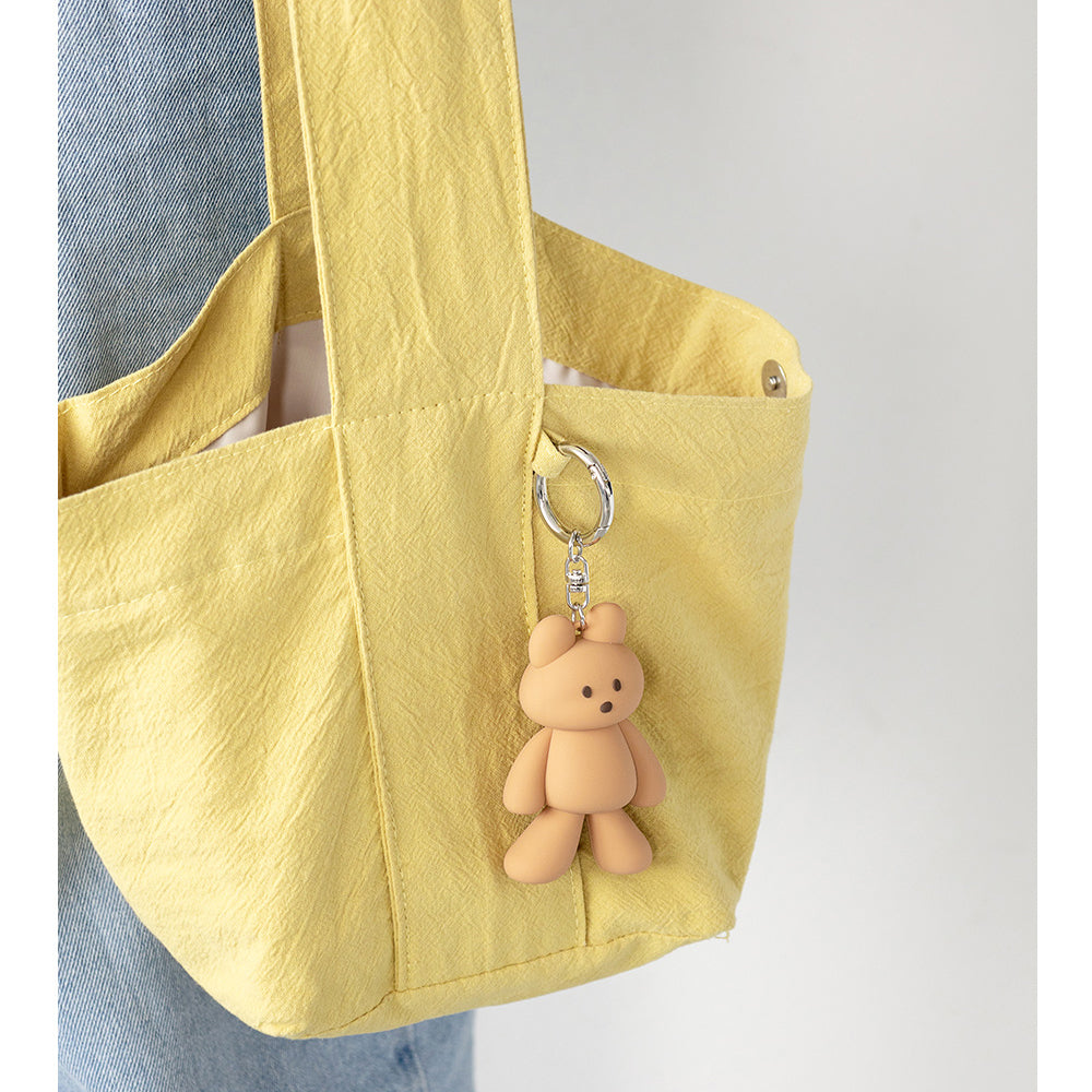 DONATDONAT Cozy Bear Silicone 3D Keyring Keychain Bag Pendant Gift - For Handbag, Purse, Backpack, Car Keys