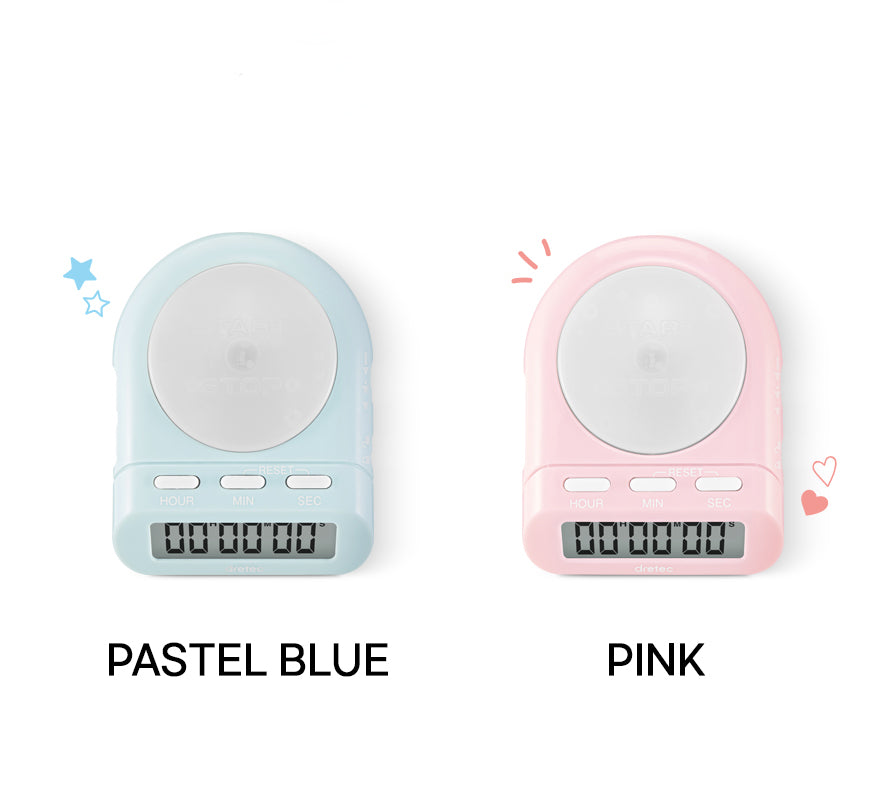 DRETEC T-186 Timer Watch Stopwatch LED Alarm Sound Portable Clock Study Cook, for Studying, Large Button, Count Function Until The Target Date, Officially Tested in Japan(1 Starter AAA Battery Included)