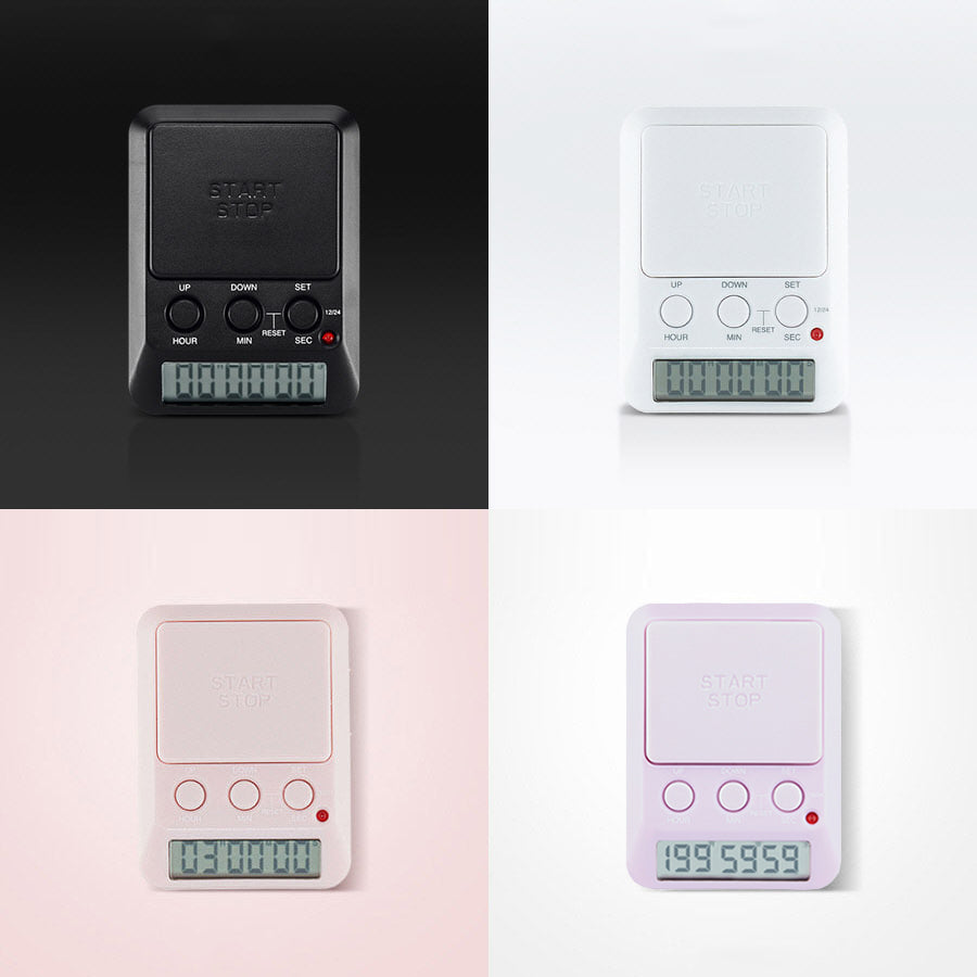 DRETEC T-580 Timer Watch Stopwatch LED Alarm Portable Clock Study Cook - black, white, pink, purple