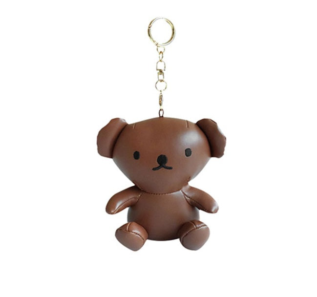 Miffy Boris Brown Leather Plush Keychain Keyring (12cm) | Bag Pendant | Korean High-quality Keychain