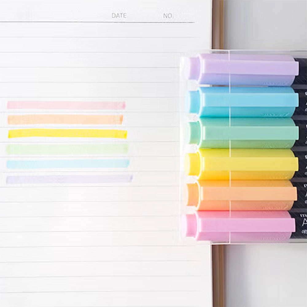 monami adding super 600 highlighter 6 pastel colors set, usage