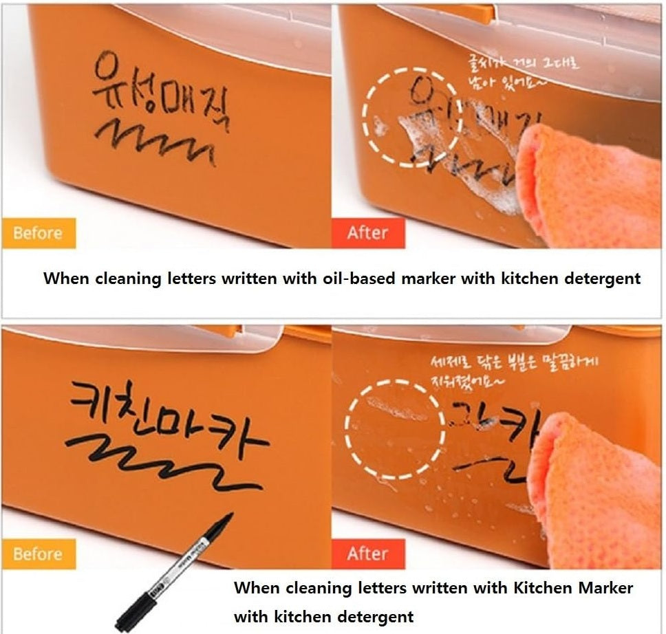 Monami Kitchen Marker 420 Black 12pcs Erasable with Dishwashing Liquid