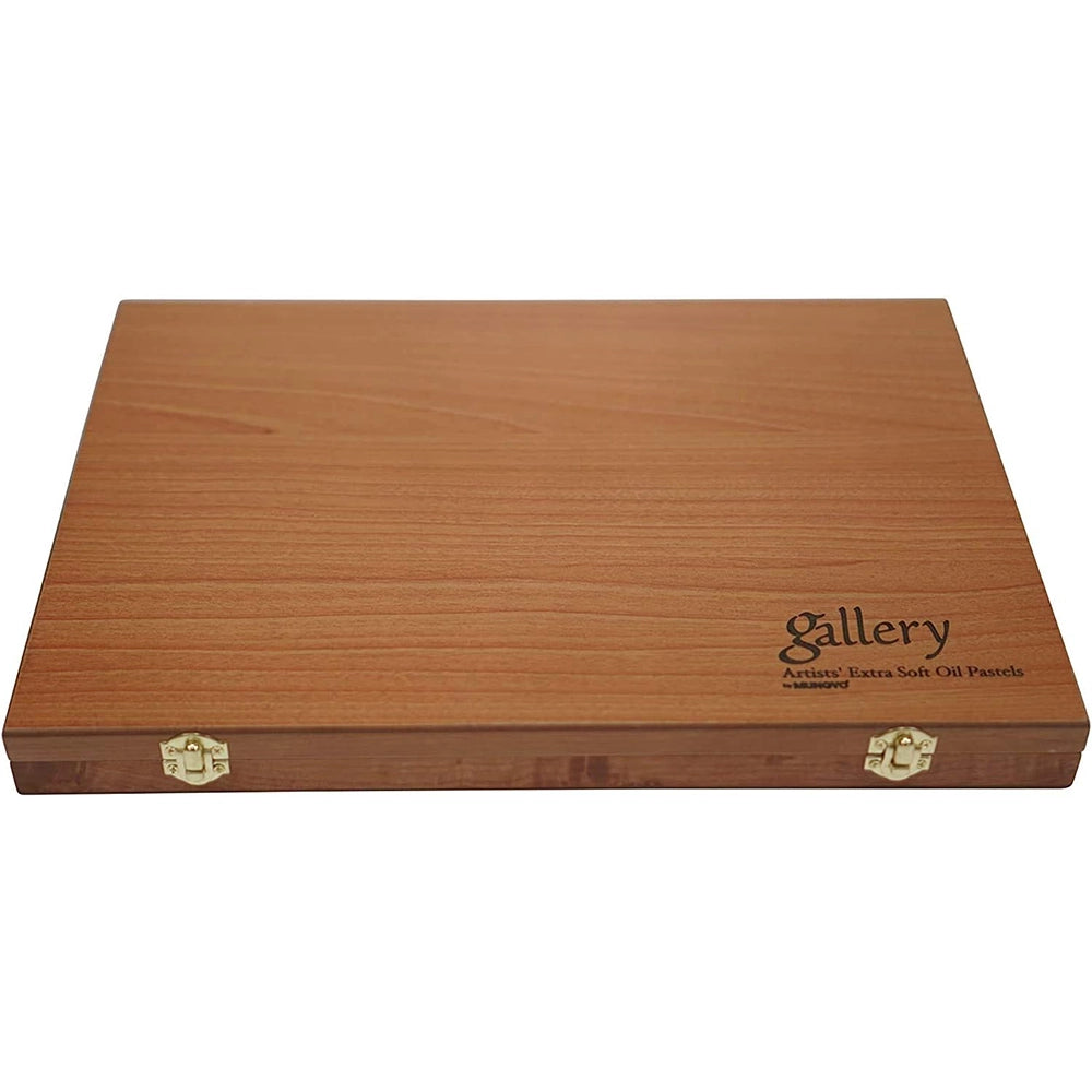 mungyo gallery artists soft oil pastel 72 color set wood box, outside