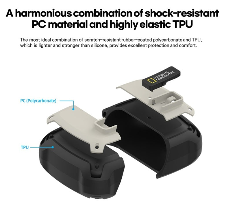 National Geographic Galaxy Buds3/Buds3 Pro Rugged Bumper Lock Case