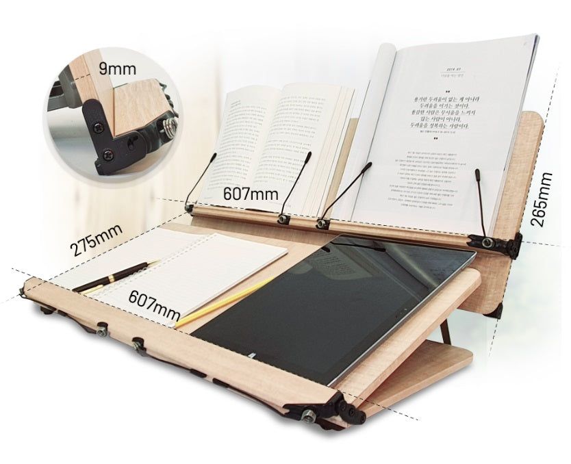 NICE 204D Book Stand 2 Tier Wood Reading Holder Desk Bookstand Bible Cookbook