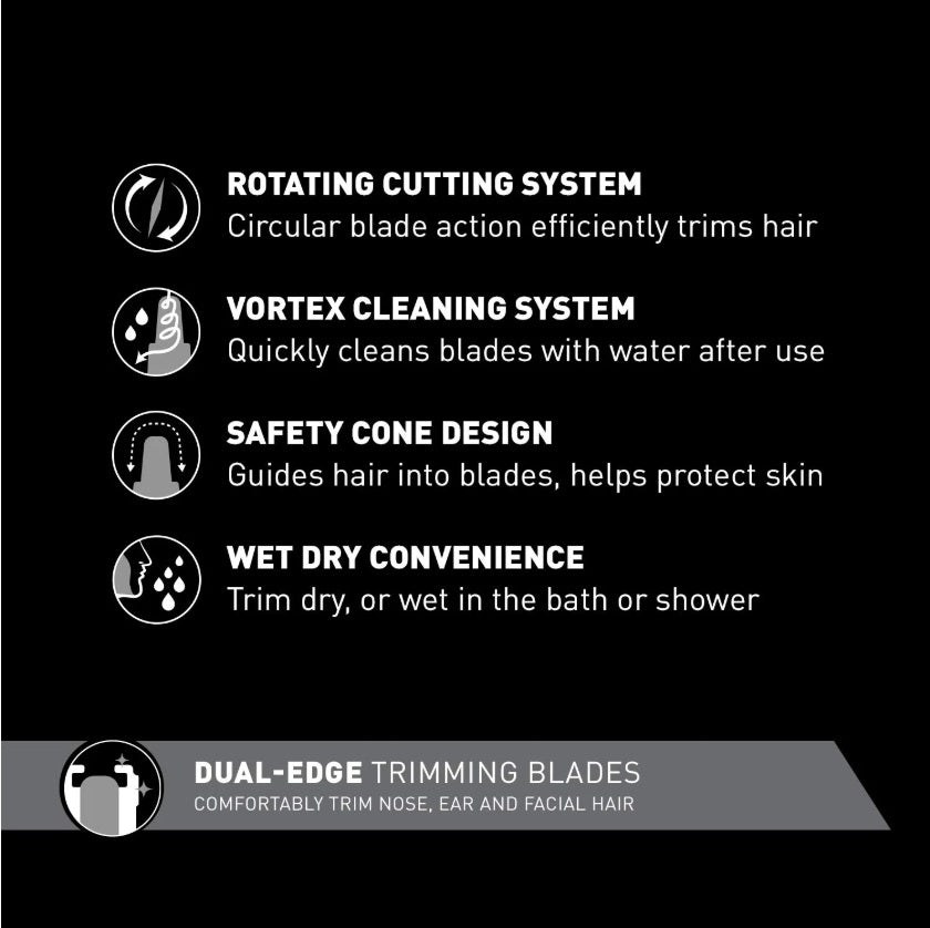 Panasonic ER-GN30-K Nose Hair Trimmer with Vortex Cleaning System