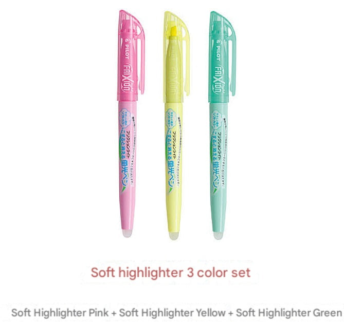 Pilot FriXion Light Soft Erasable Highlighter 3 Color Set (2 Sets) | Highlighters assorted colors | For bibles that do not bleed | Line marker