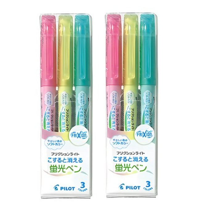 Pilot FriXion Light Soft Erasable Highlighter 3 Color Set (2 Sets) | Highlighters assorted colors | For bibles that do not bleed | Line marker