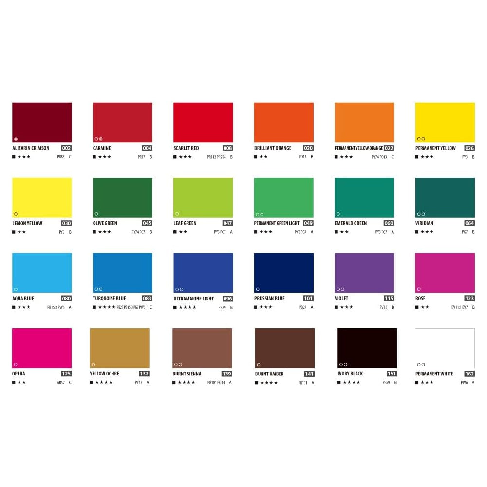 ShinHan Professional Designer Gouache 15ml Tube 24 Colors Set A