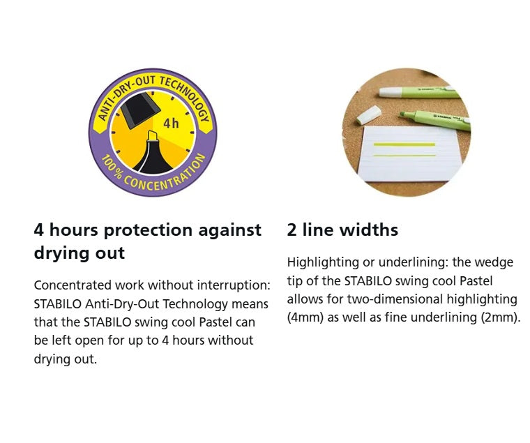 STABILO Highlighter swing cool Pastel - Milky Yellow (10pcs)