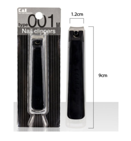 KAI Nail Clipper Medium Size Black 2pcs Made In Japan