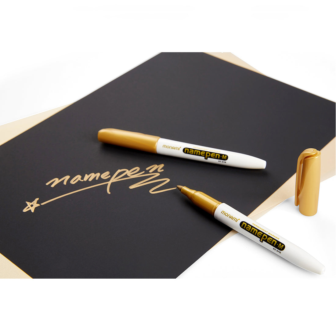 Monami Name Pen Medium 1.7mm Nib Gold Silver Permanent Marker