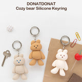 DONATDONAT Cozy Bear Silicone 3D Keyring Keychain Bag Pendant Gift - For Handbag, Purse, Backpack, Car Keys
