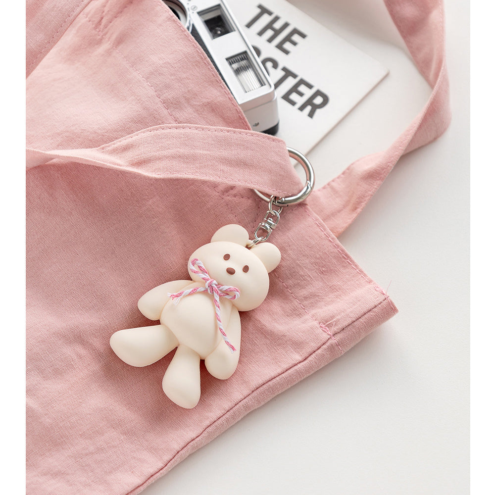 DONATDONAT Cozy Bear Silicone 3D Keyring Keychain Bag Pendant Gift - For Handbag, Purse, Backpack, Car Keys