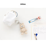 DONATDONAT Cozy Bear Silicone 3D Keyring Keychain Bag Pendant Gift - For Handbag, Purse, Backpack, Car Keys