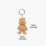 DONATDONAT Cozy Bear Silicone 3D Keyring Keychain Bag Pendant Gift - For Handbag, Purse, Backpack, Car Keys
