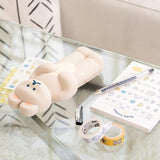 DONATDONAT Cute Bear Soft Silicone Pencil Case with Zipper Light Washable | Pencil Pouch | Pen Pouch | Pen Case