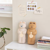 DONATDONAT Cute Bear Soft Silicone Pencil Case with Zipper Light Washable | Pencil Pouch | Pen Pouch | Pen Case