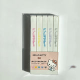 Sanrio Hello Kitty Mild Marker Pen Highlighter 5 Color Set