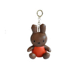 Miffy Brown Leather Plush Keychain Keyring (12cm) | Bag Pendant | Korean High-quality Keychain