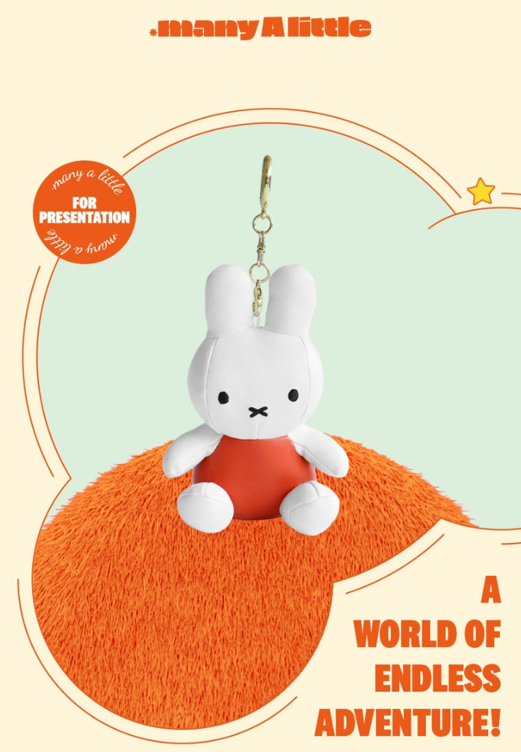 Miffy Orange Leather Plush Keychain Keyring (12cm) | Bag Pendant | Korean High-quality Keychain