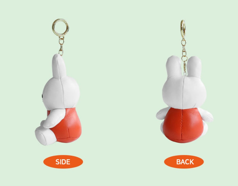 Miffy Orange Leather Plush Keychain Keyring (12cm) | Bag Pendant | Korean High-quality Keychain
