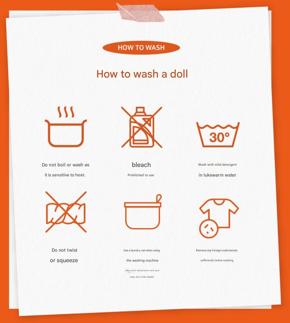 Miffy Orange Leather Plush Keychain Keyring (12cm) | Bag Pendant | Korean High-quality Keychain - How to wash a doll