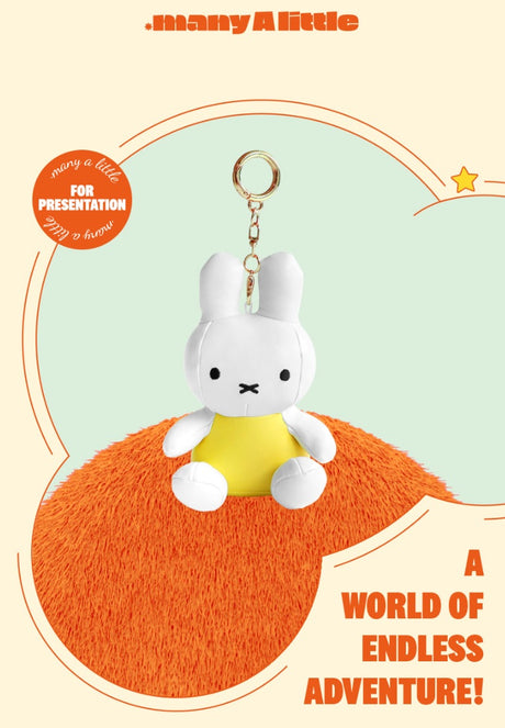 Miffy Yellow Leather Plush Keychain Keyring (12cm) | Bag Pendant | Korean High-quality Keychain