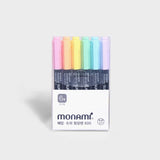 monami adding super 600 highlighter 6 pastel colors set