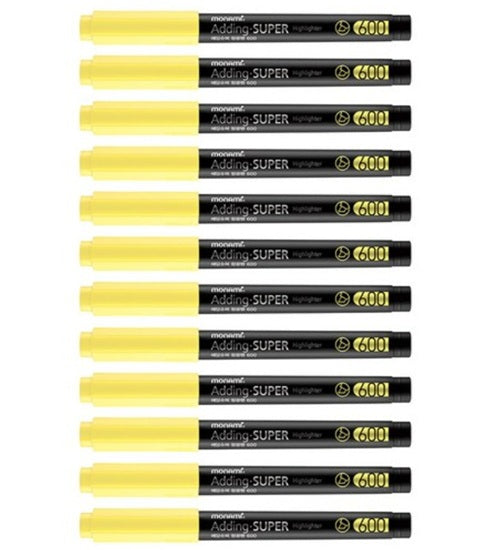 Monami adding super 600 highlighter pastel yellow color