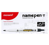 Monami Permanent Ink Marker Name Pen (T) Twin Liner Black 12PCS