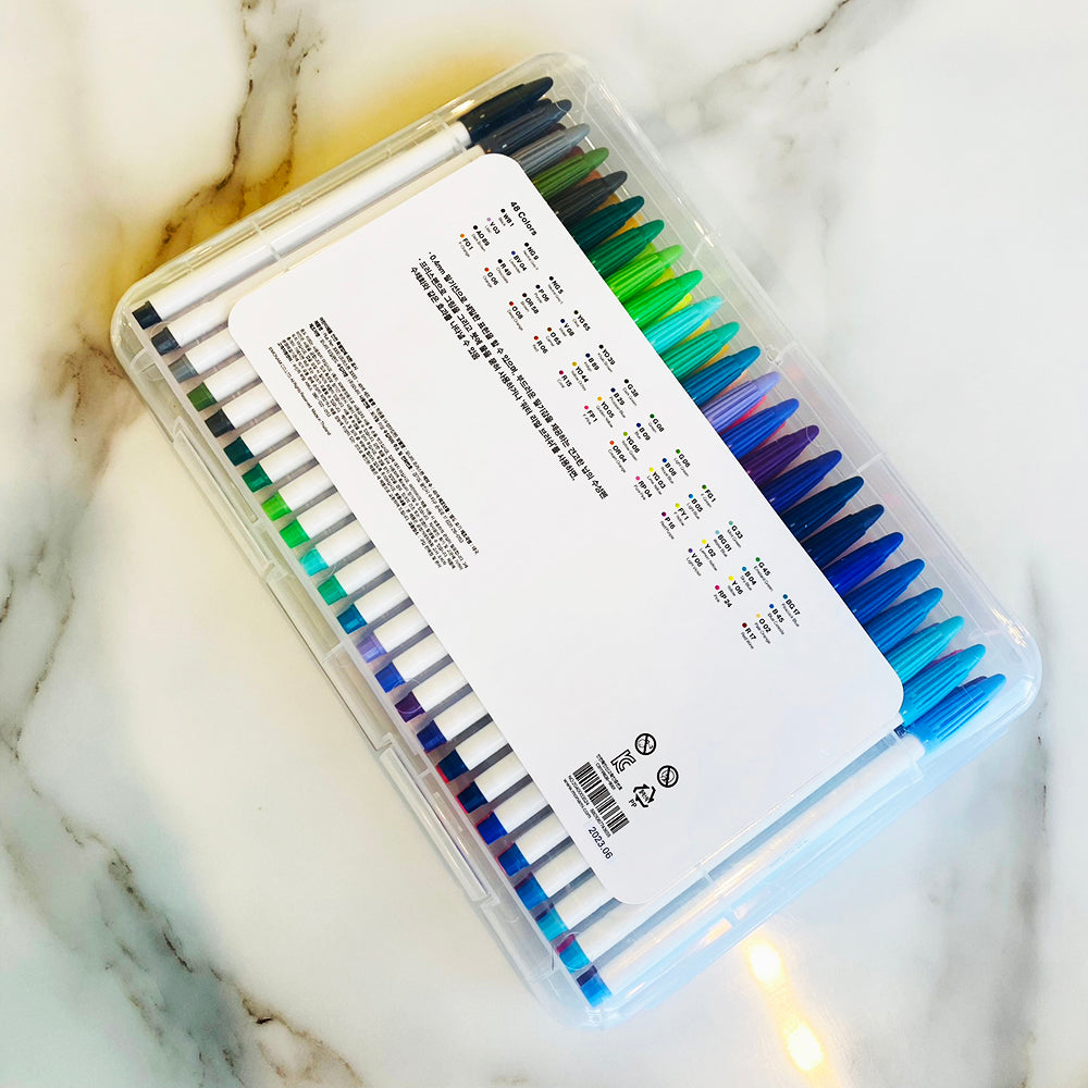 Monami Plus Pen 3000 48 Assorted Color Office Sign Pen Felt Tip Water Based Ink Color Pen