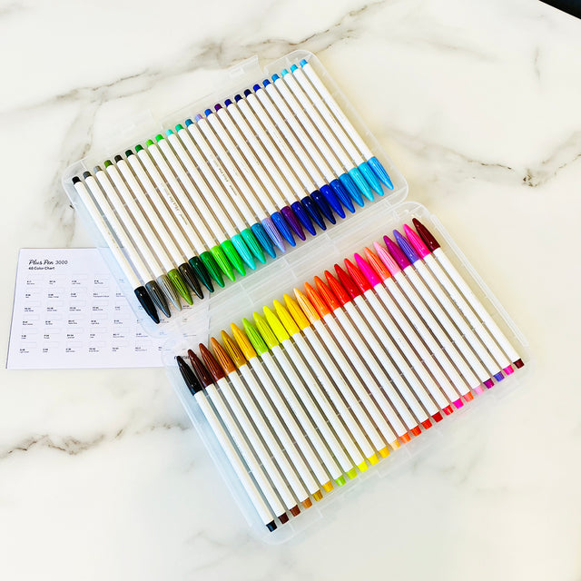 Monami Plus Pen 3000 48 Assorted Color Office Sign Pen Felt Tip Water Based Ink Color Pen