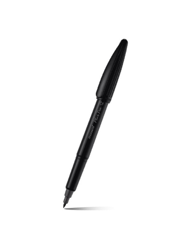 Monami Plus Pen S Black Body - Black Ink - Pack of 12 Pen