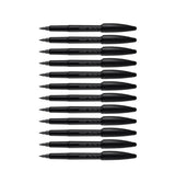 Monami Plus Pen S Black Body - Black Ink - Pack of 12 Pen