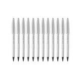Monami Plus Pen S White Body - Black Ink - Pack of 12 Pen