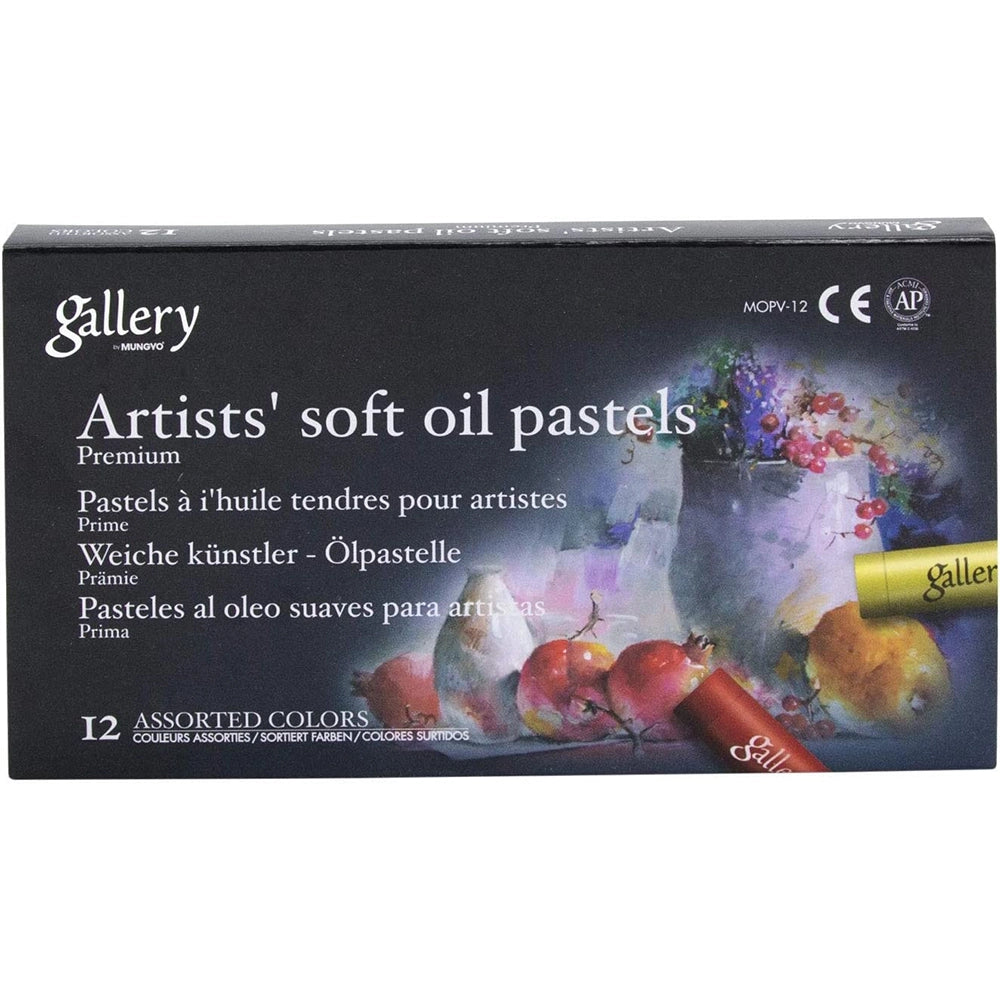 mungyo gallery artists soft oil pastel 12 color set, front