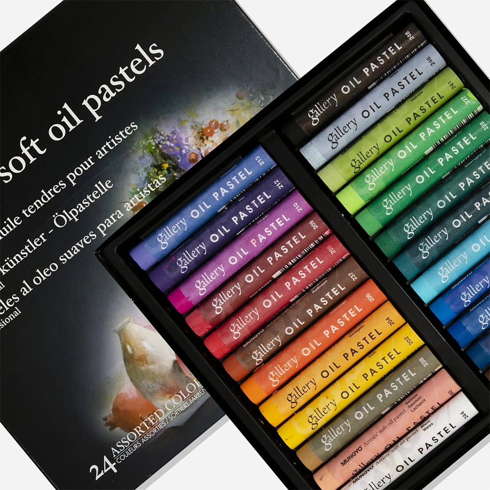 mungyo gallery artists soft oil pastel 24 color set, another top view