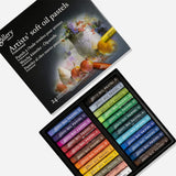 mungyo gallery artists soft oil pastel 24 color set, top view